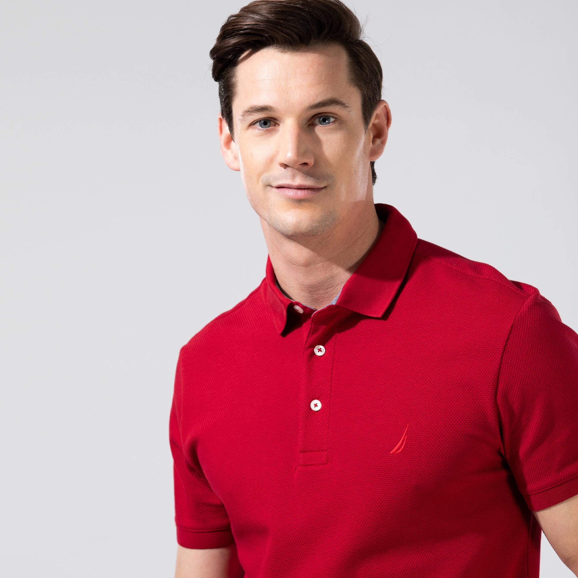 Nautica Erkek Kırmızı Slim Fit Kısa Kollu Polo