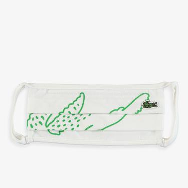  Lacoste Pamuklu Yıkanabilir Baskılı Beyaz Maske