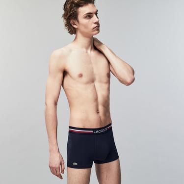  Lacoste Active Erkek 3'lü Lacivert/Kırmızı/Gri Boxer