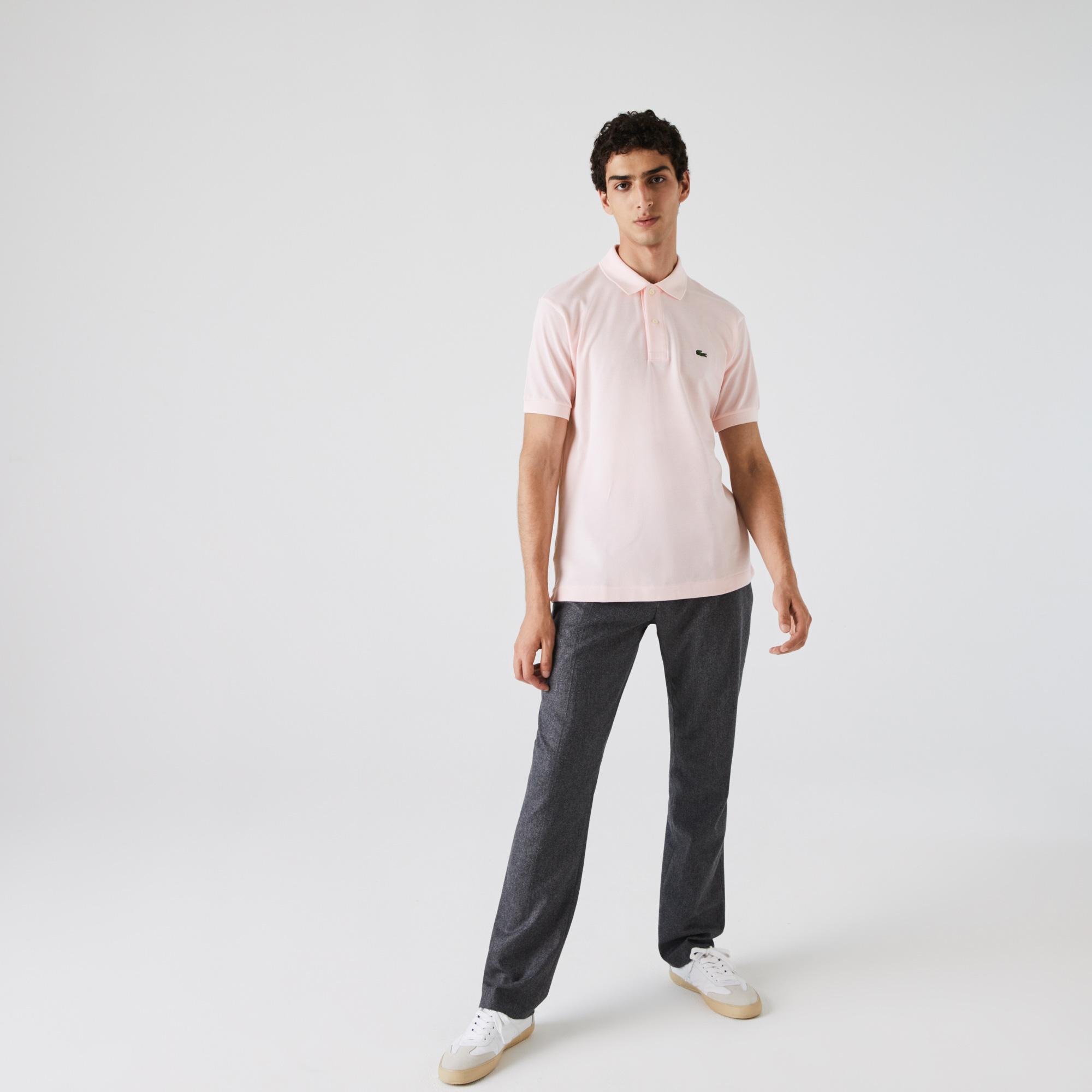 L.12.12 Erkek Classic Fit Açık Pembe Polo