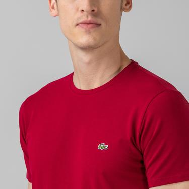  Lacoste Erkek Slim Fit Bisiklet Yaka Bordo T-Shirt