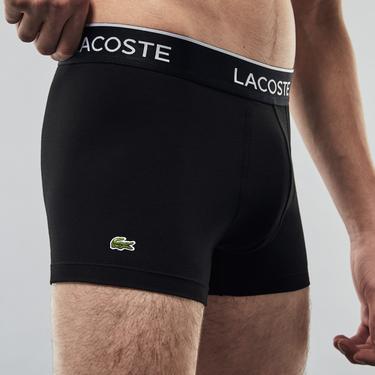 Lacoste Active Erkek 3'lü Gri/Siyah/Beyaz Boxer