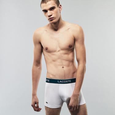  Lacoste Active Erkek 3'lü Gri/Siyah/Beyaz Boxer