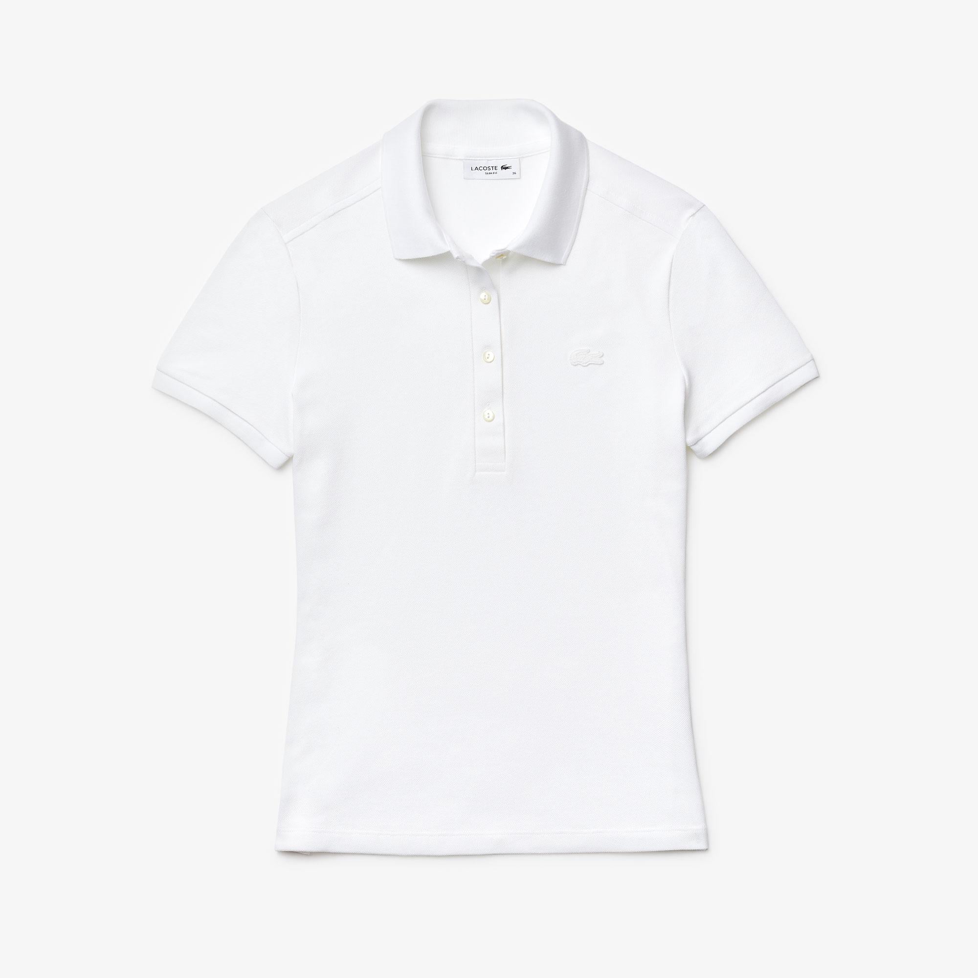 Lacoste L.12.D Kadın Slim Fit Beyaz Polo