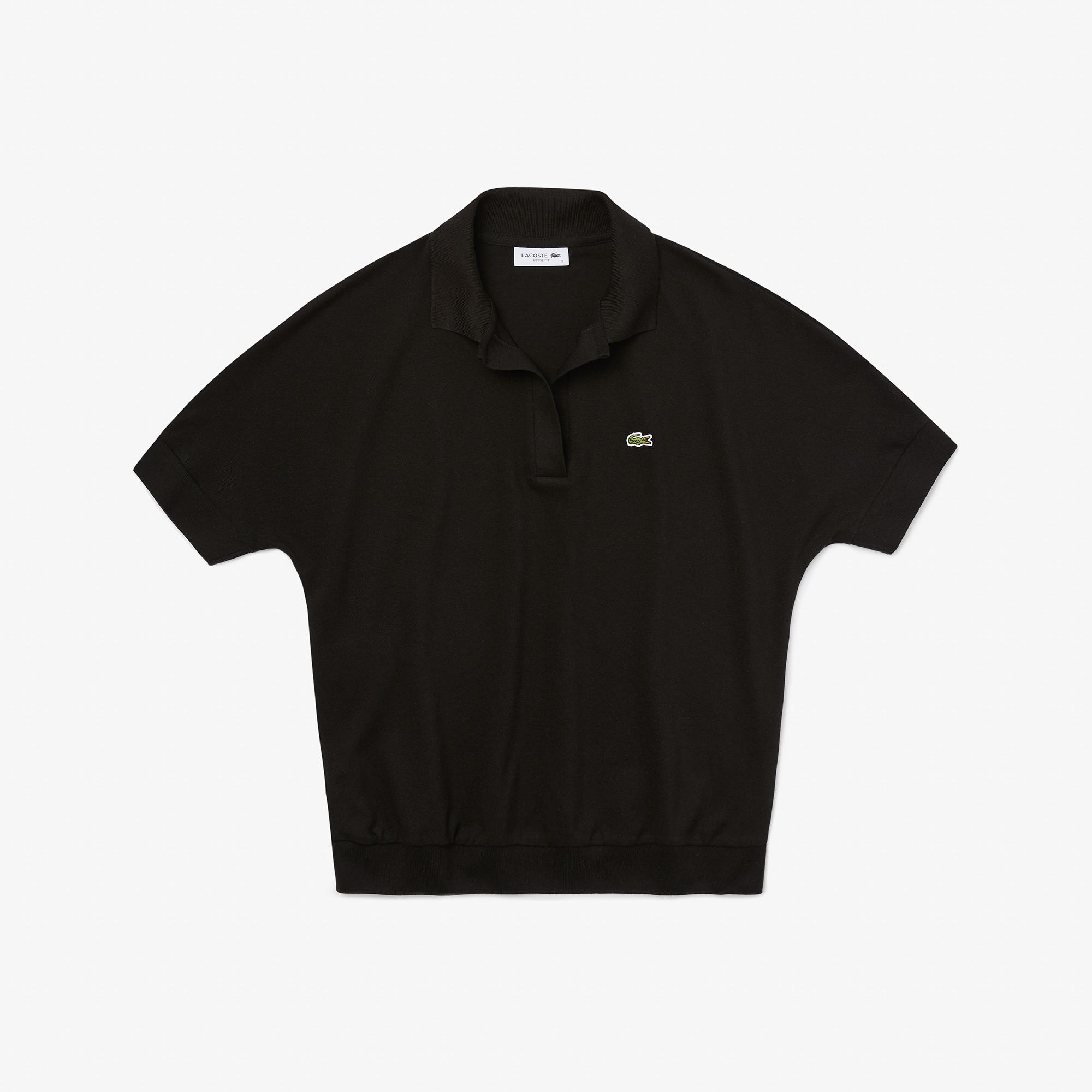Kadın Relaxed Fit Siyah Polo
