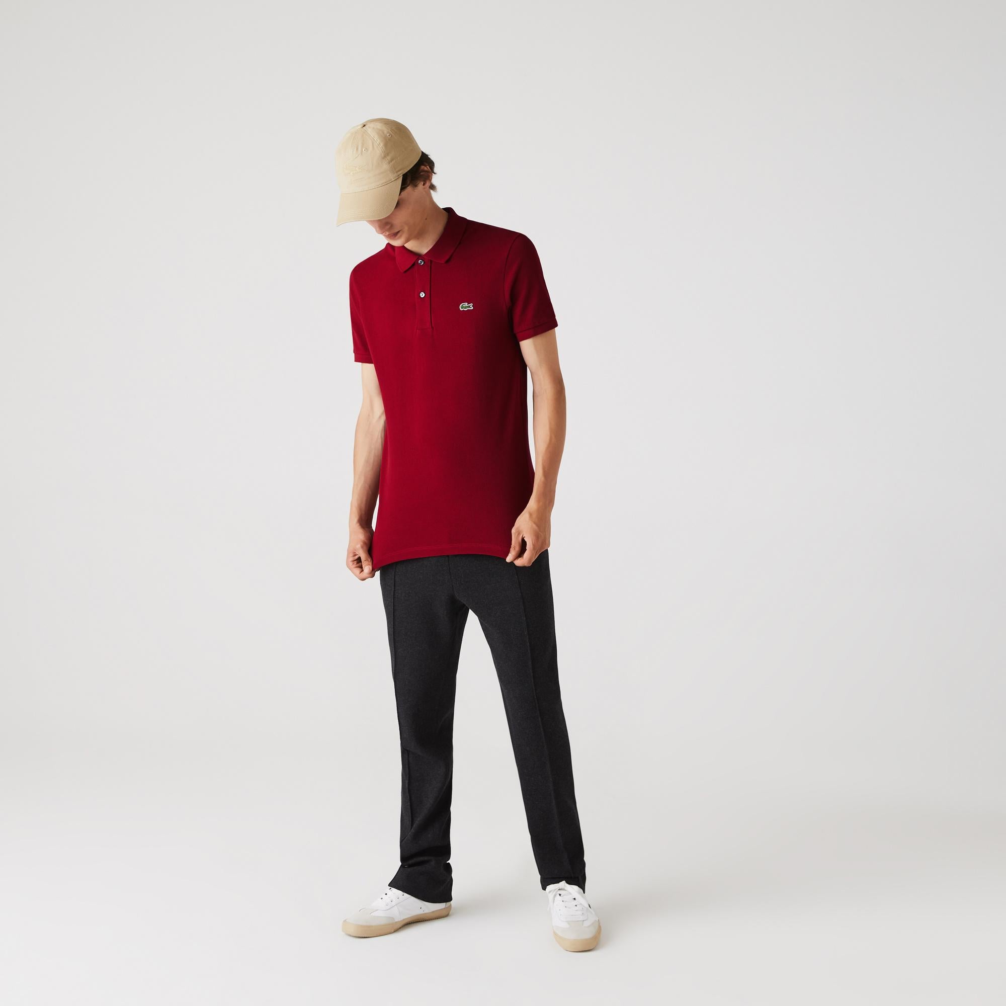 L.12.12 Erkek Slim Fit Polo Yaka Kırmızı Polo