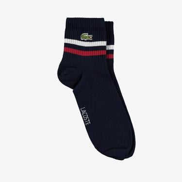  Lacoste Erkek Çizgili Lacivert Çorap