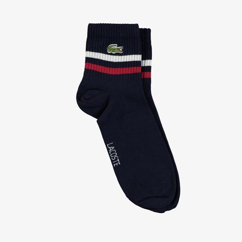  Lacoste Erkek Çizgili Lacivert Çorap
