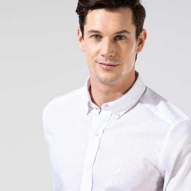  Nautica Erkek Beyaz Slim Fit Gömlek