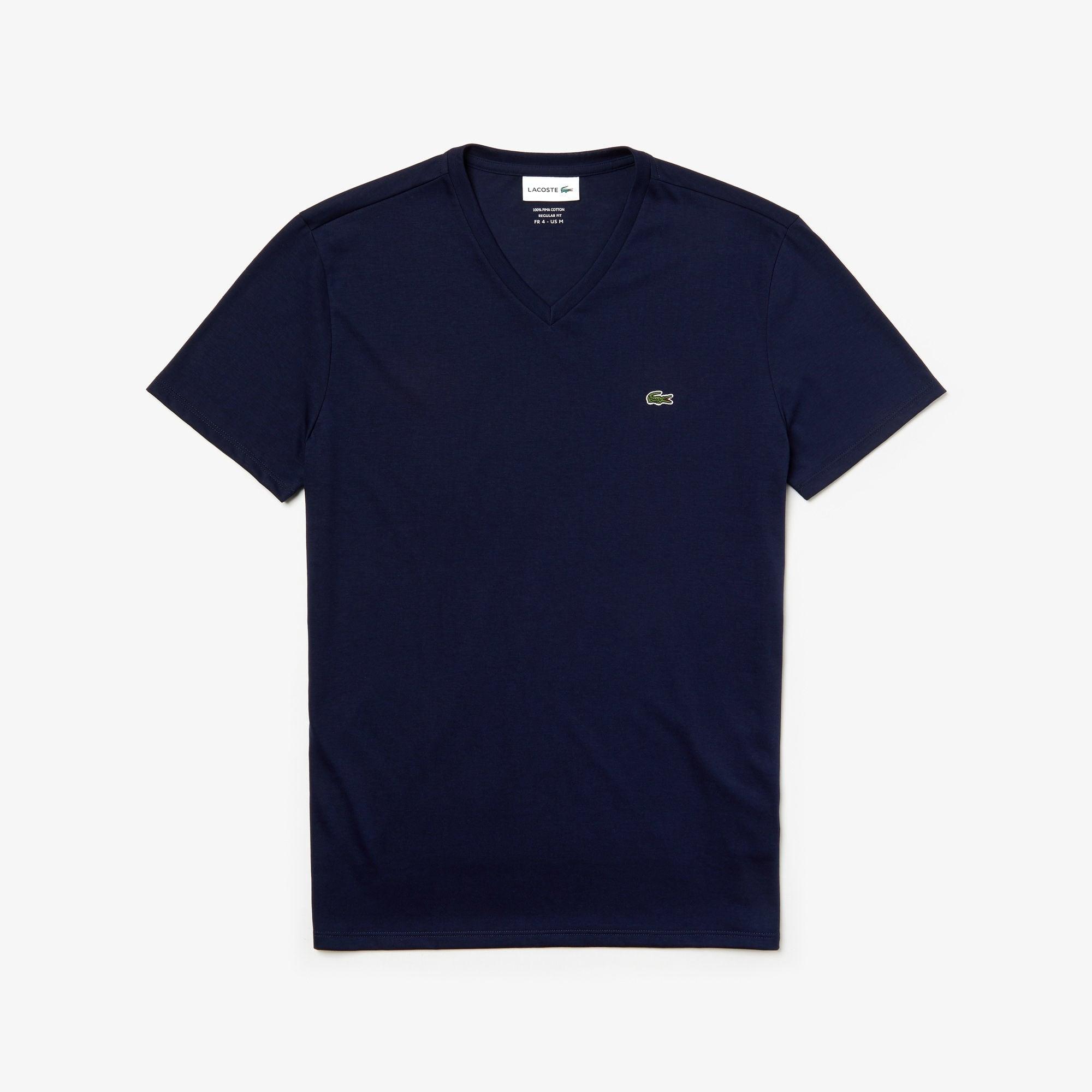 Lacoste Erkek Slim Fit V Yaka Lacivert T-Shirt