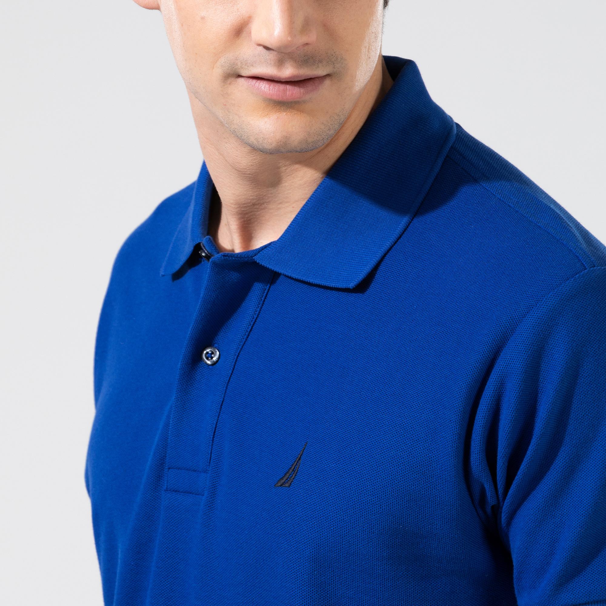 Nautica Erkek Classic Fit Mavi Kısa Kollu Polo