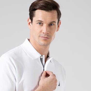 Nautica Erkek Classic Fit Beyaz Kısa Kollu Polo