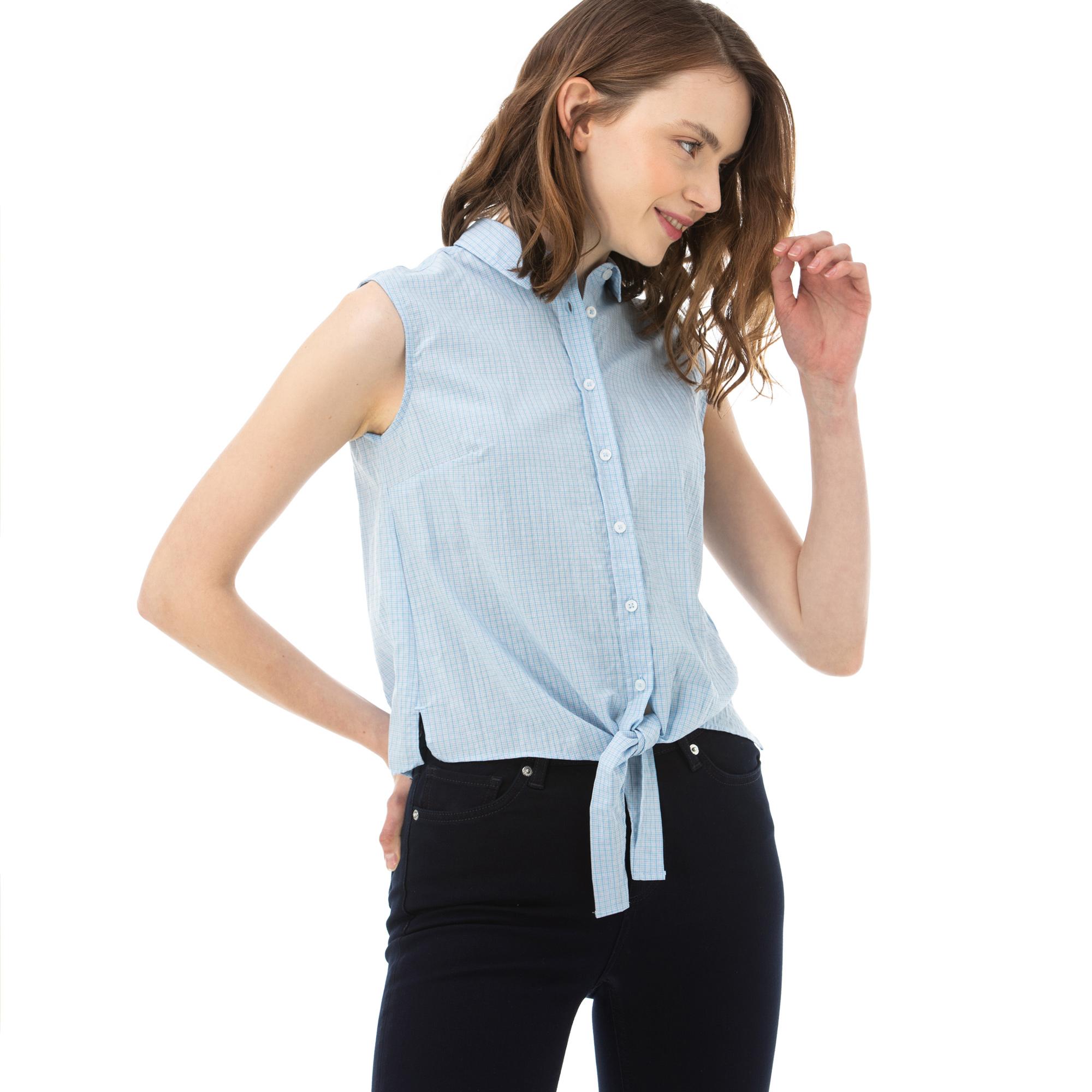 Nautica Mavi Kolsuz Ekose Gömlek