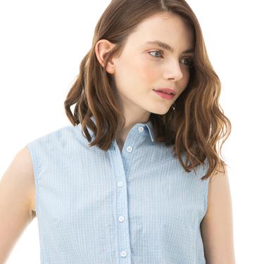  Nautica Mavi Kolsuz Ekose Gömlek