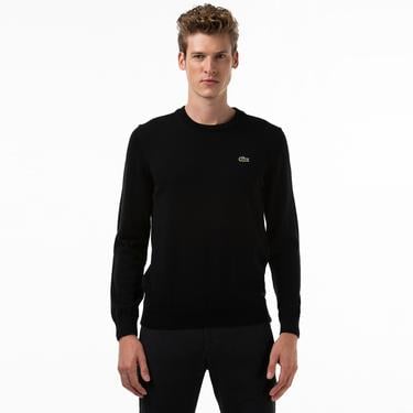  Lacoste Erkek Regular Fit Bisiklet Yaka Siyah Kazak