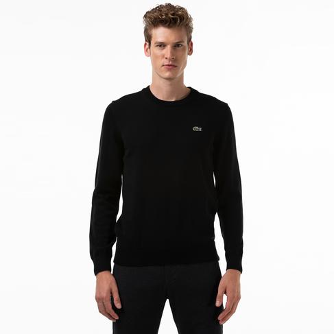  Lacoste Erkek Regular Fit Bisiklet Yaka Siyah Kazak