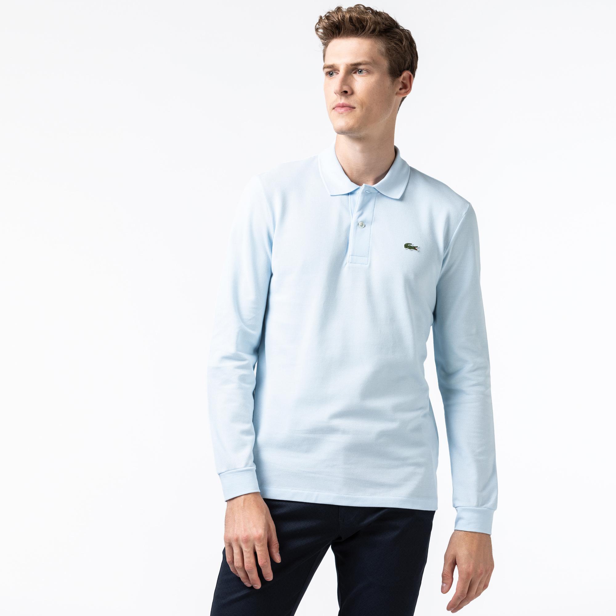 Lacoste Erkek Classic Fit Uzun Kollu L1312 Açık Mavi Polo