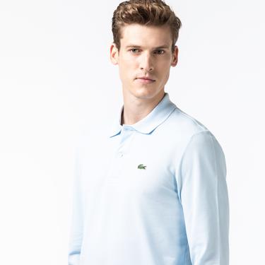  Lacoste Erkek Classic Fit Uzun Kollu L1312 Açık Mavi Polo