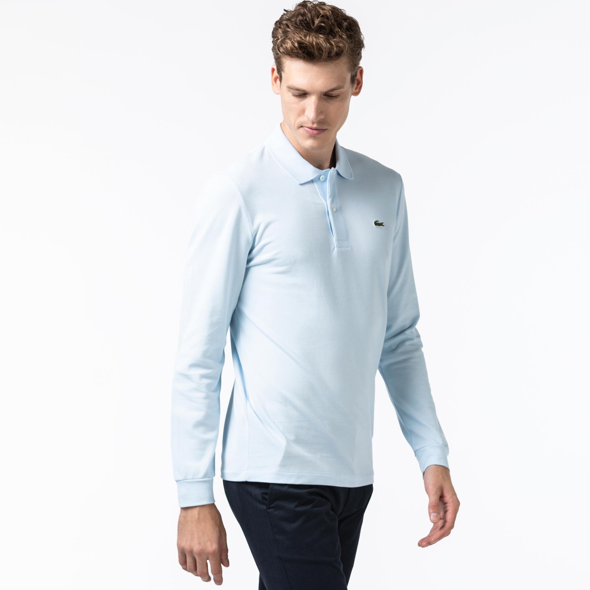 Lacoste Erkek Classic Fit Uzun Kollu L1312 Açık Mavi Polo