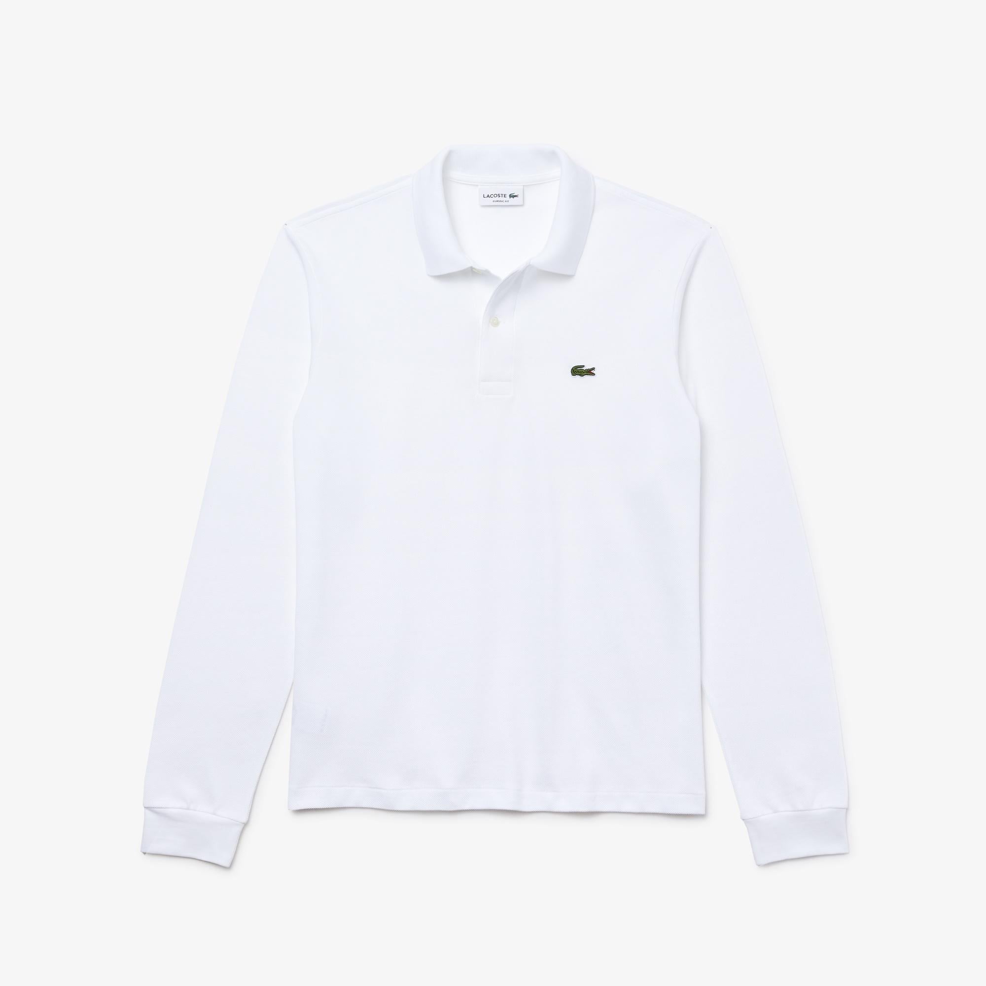 Lacoste Erkek Classic Fit Uzun Kollu Beyaz Polo