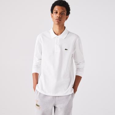  Lacoste Erkek Classic Fit Uzun Kollu Beyaz Polo