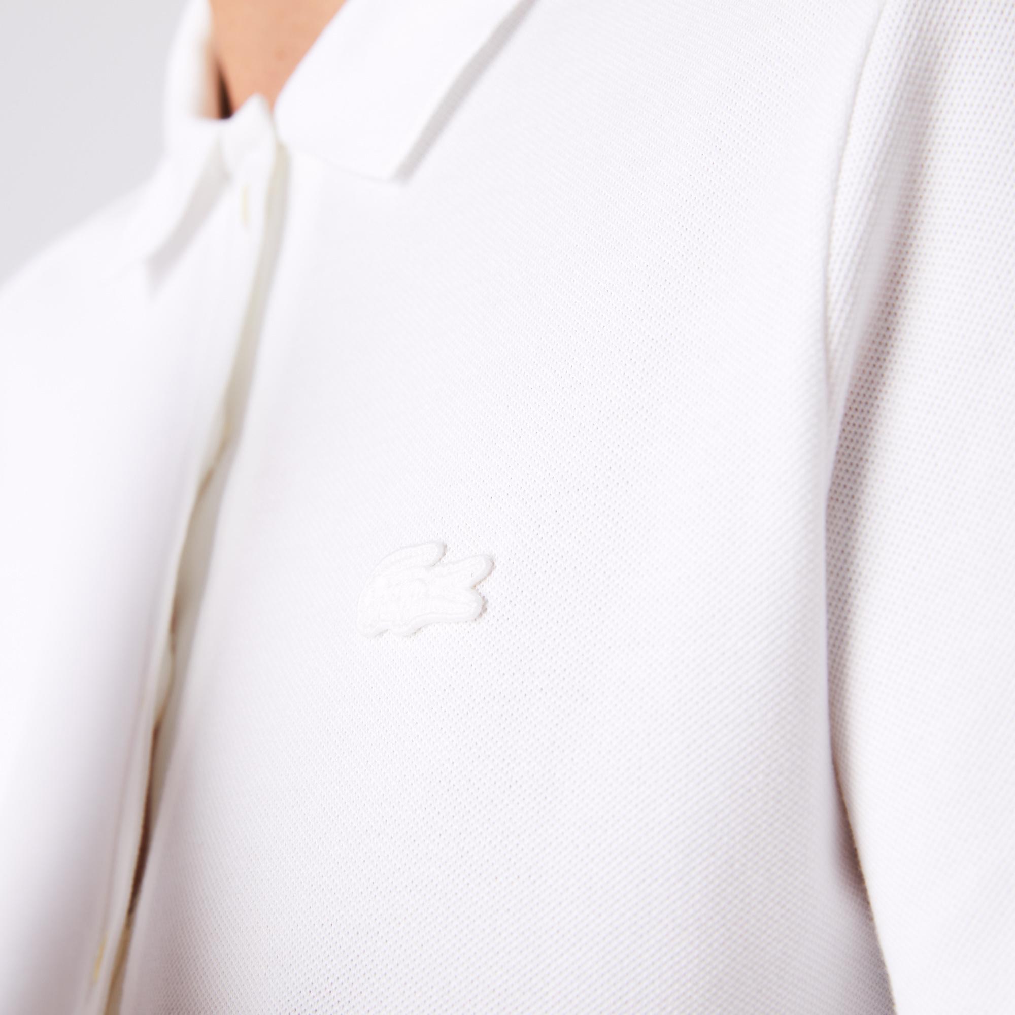 Lacoste Kadın Slim Fit Uzun Kollu Beyaz Polo
