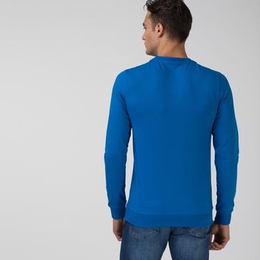  Lacoste Erkek Slim Fit Bisiklet Yaka Mavi Sweatshirt