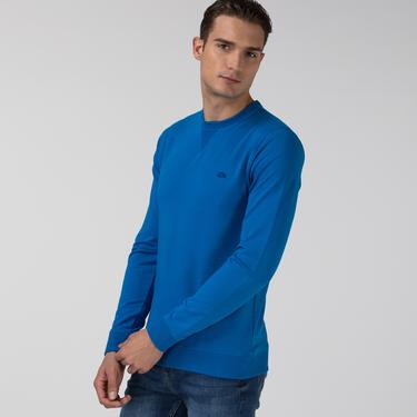  Lacoste Erkek Slim Fit Bisiklet Yaka Mavi Sweatshirt