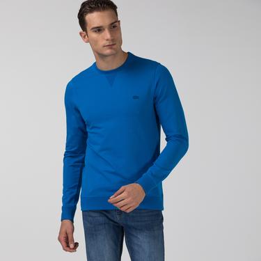  Lacoste Erkek Slim Fit Bisiklet Yaka Mavi Sweatshirt