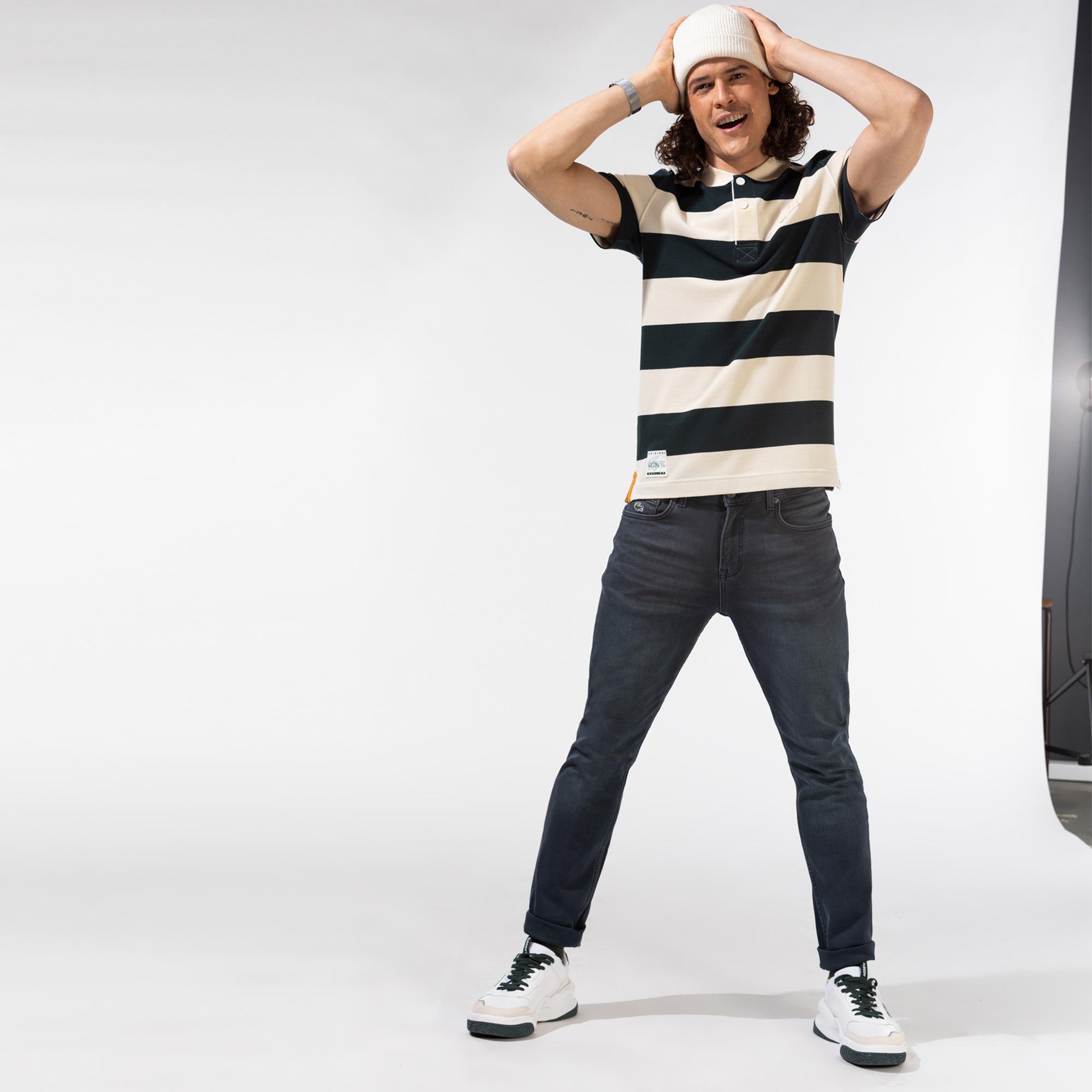 Lacoste Erkek Slim Fit Mavi Jean Pantolon