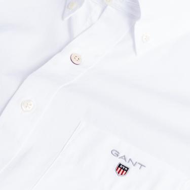  GANT Erkek Beyaz Regular Fit Düğmeli Yaka Broadcloth Gömlek