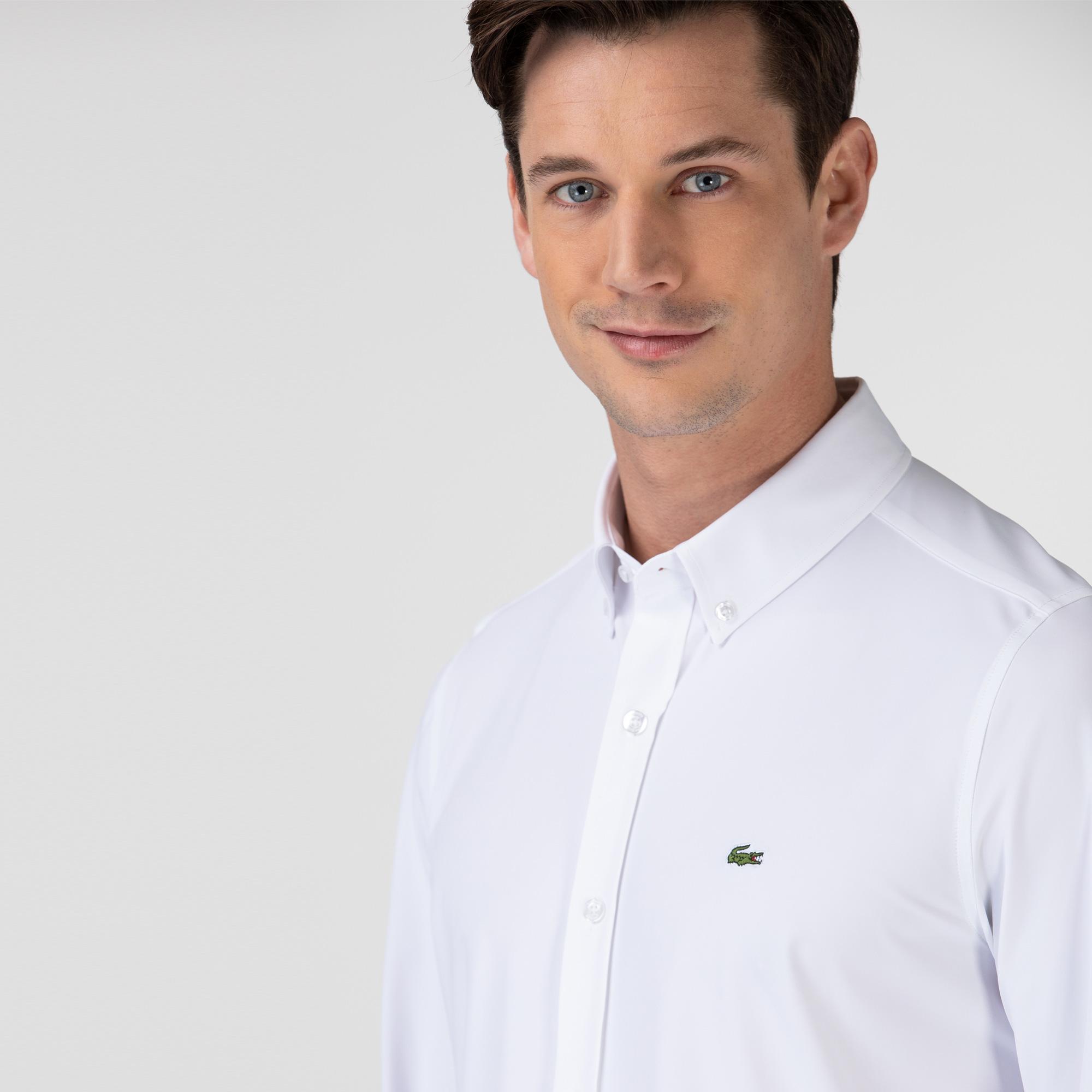 Lacoste Erkek Slim Fit Beyaz Gömlek