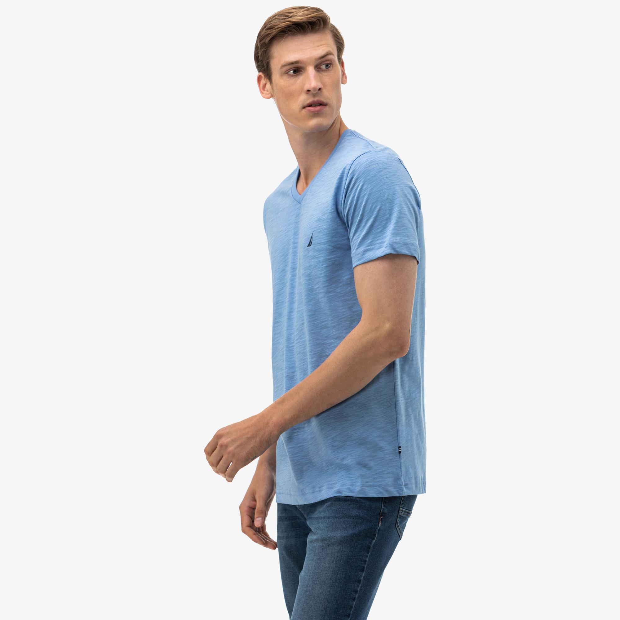 Nautica Erkek Mavi V-Yaka T-Shirt