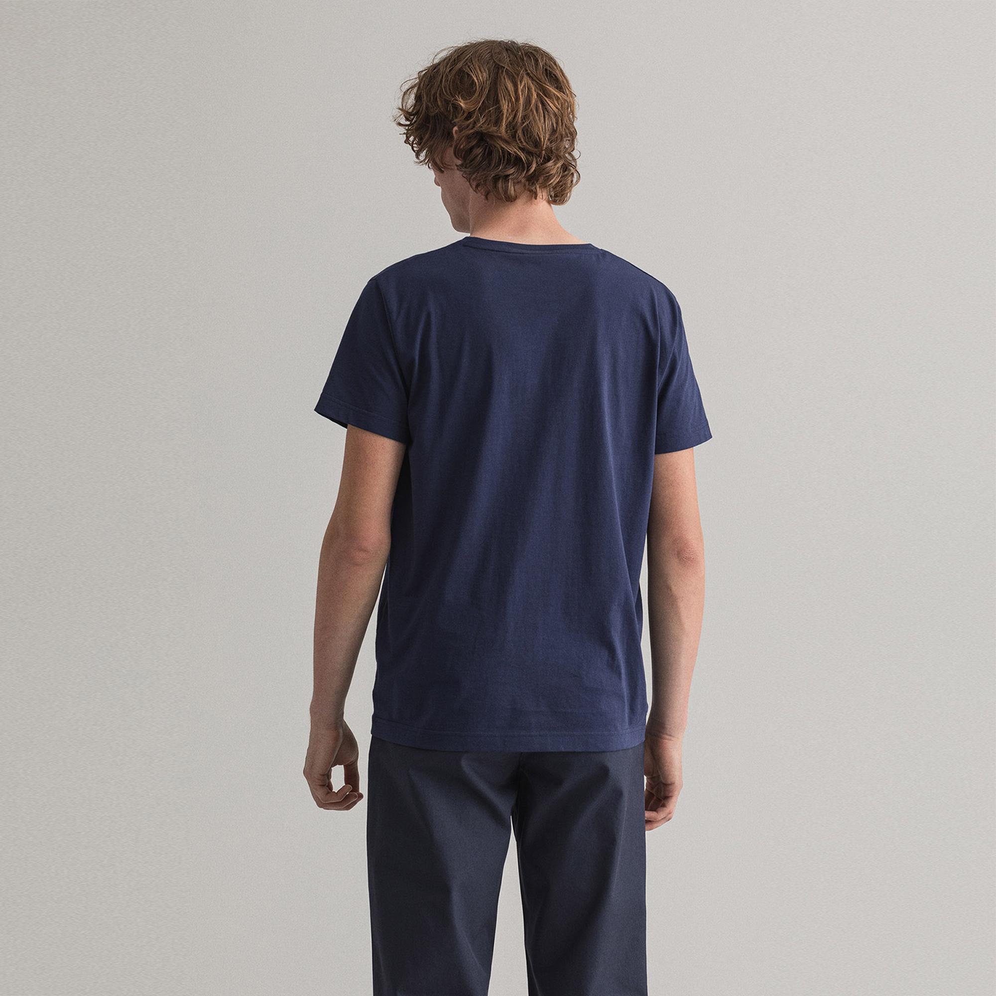 GANT Erkek Lacivert Regular Fit T-Shirt