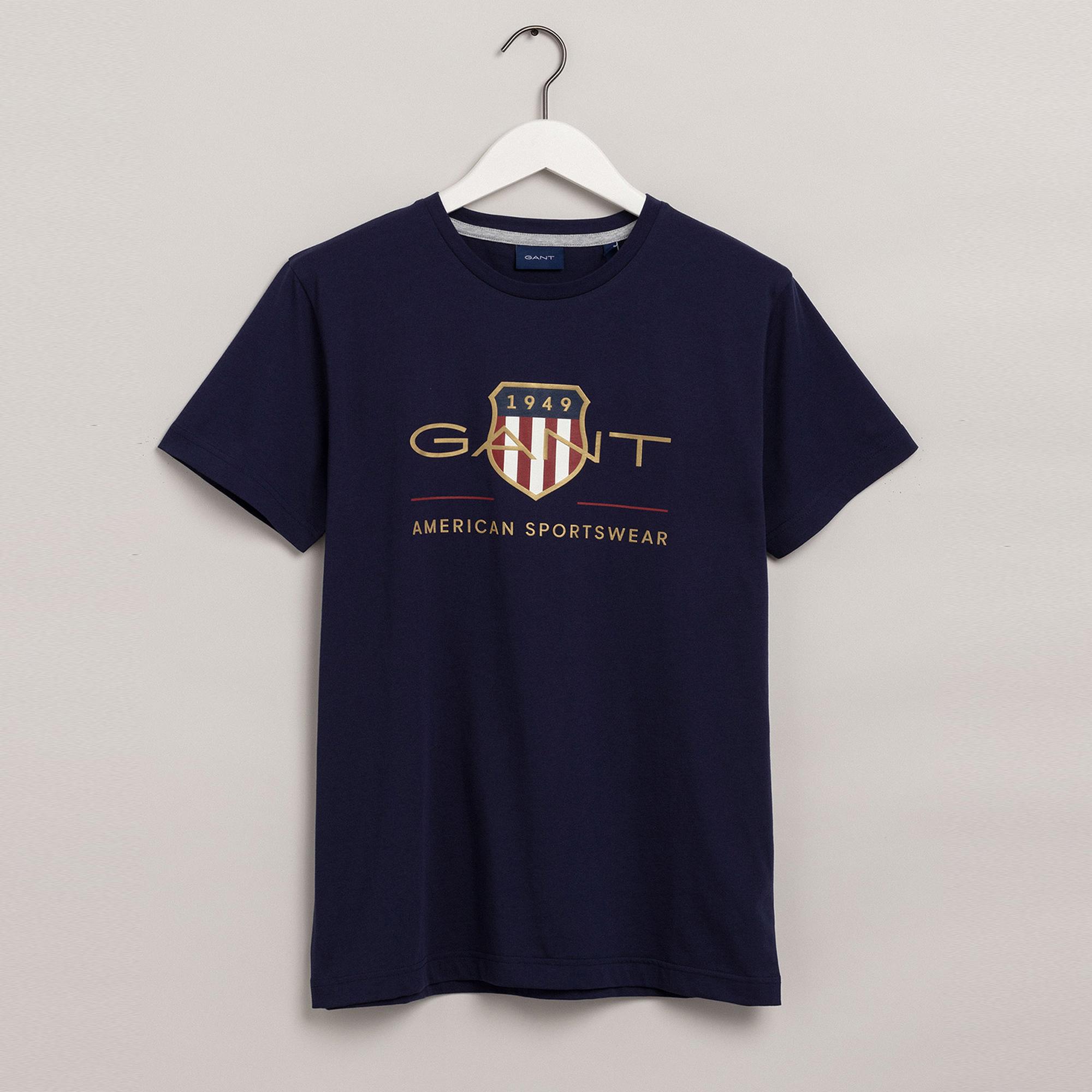 GANT Erkek Lacivert Regular Fit T-Shirt
