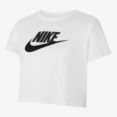  Nike Girls Sportswear Futura Çocuk Beyaz Crop T-Shirt