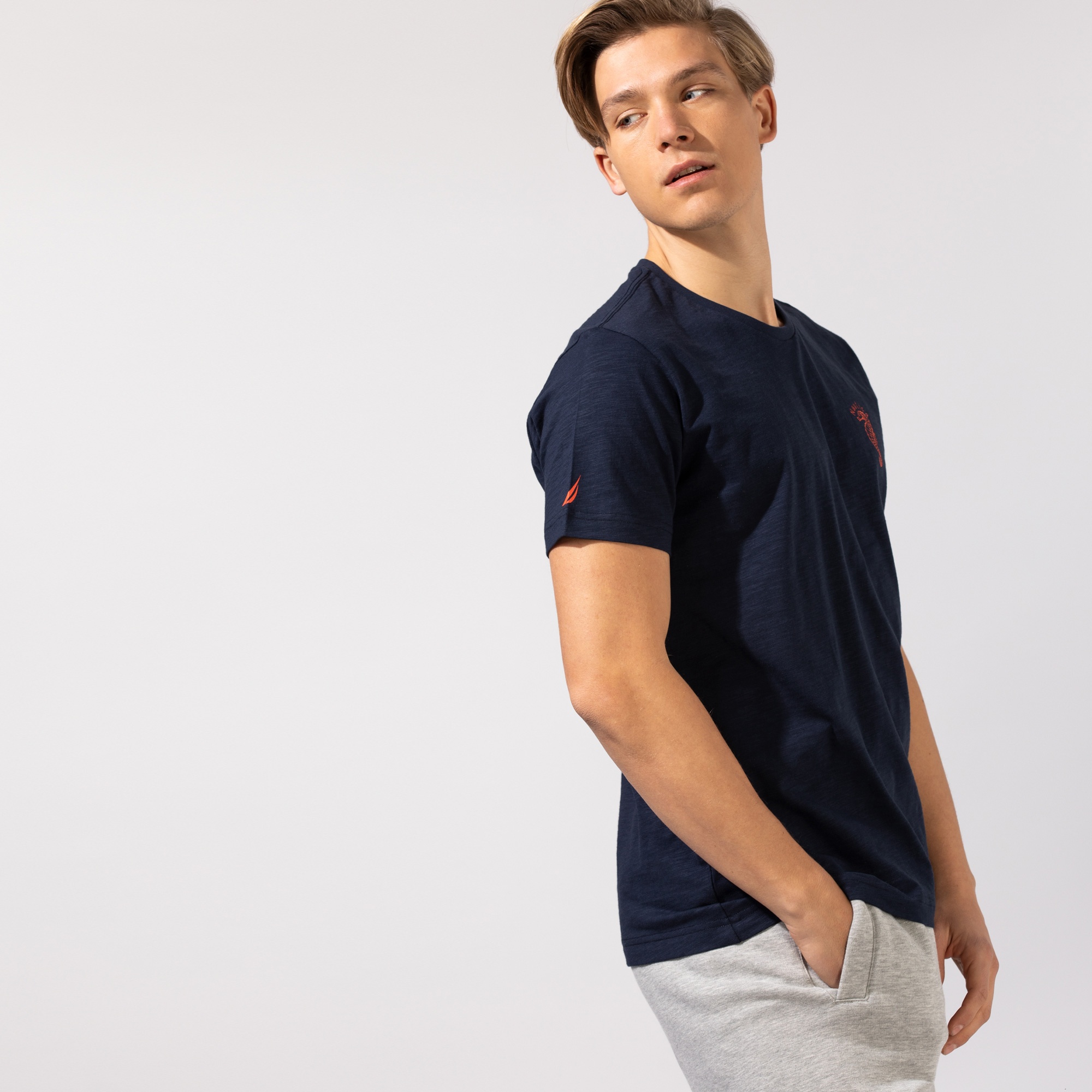 Nautica Erkek Lacivert Baskılı T-Shirt