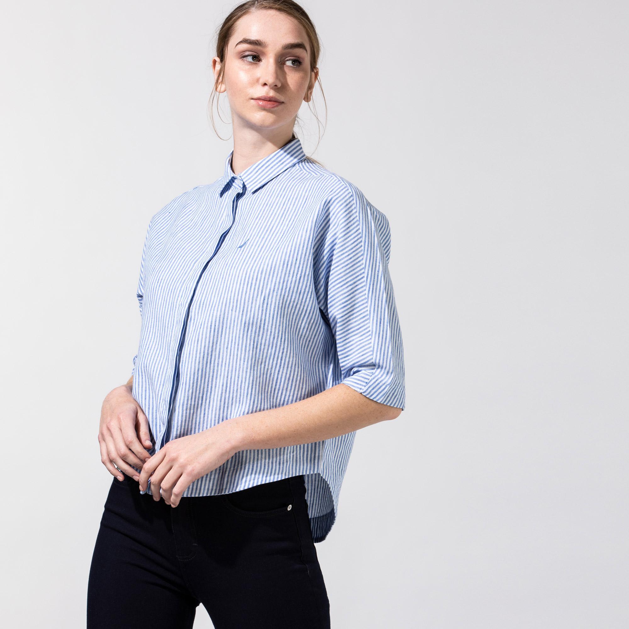 Nautica Beyaz Çizgili Gömlek