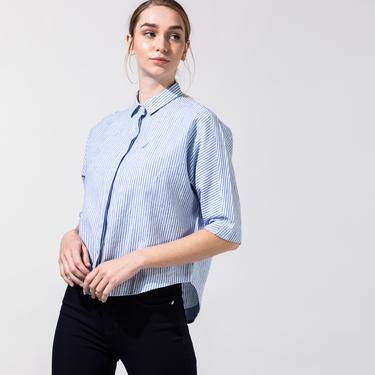  Nautica Beyaz Çizgili Gömlek