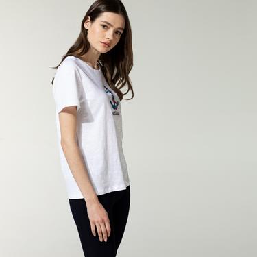  Nautica Kadın Beyaz Baskılı T-Shirt