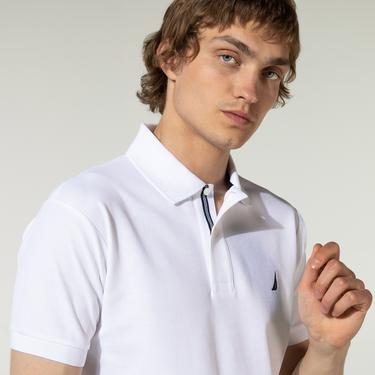  Nautica Erkek Classic Fit Beyaz Kısa Kollu Polo
