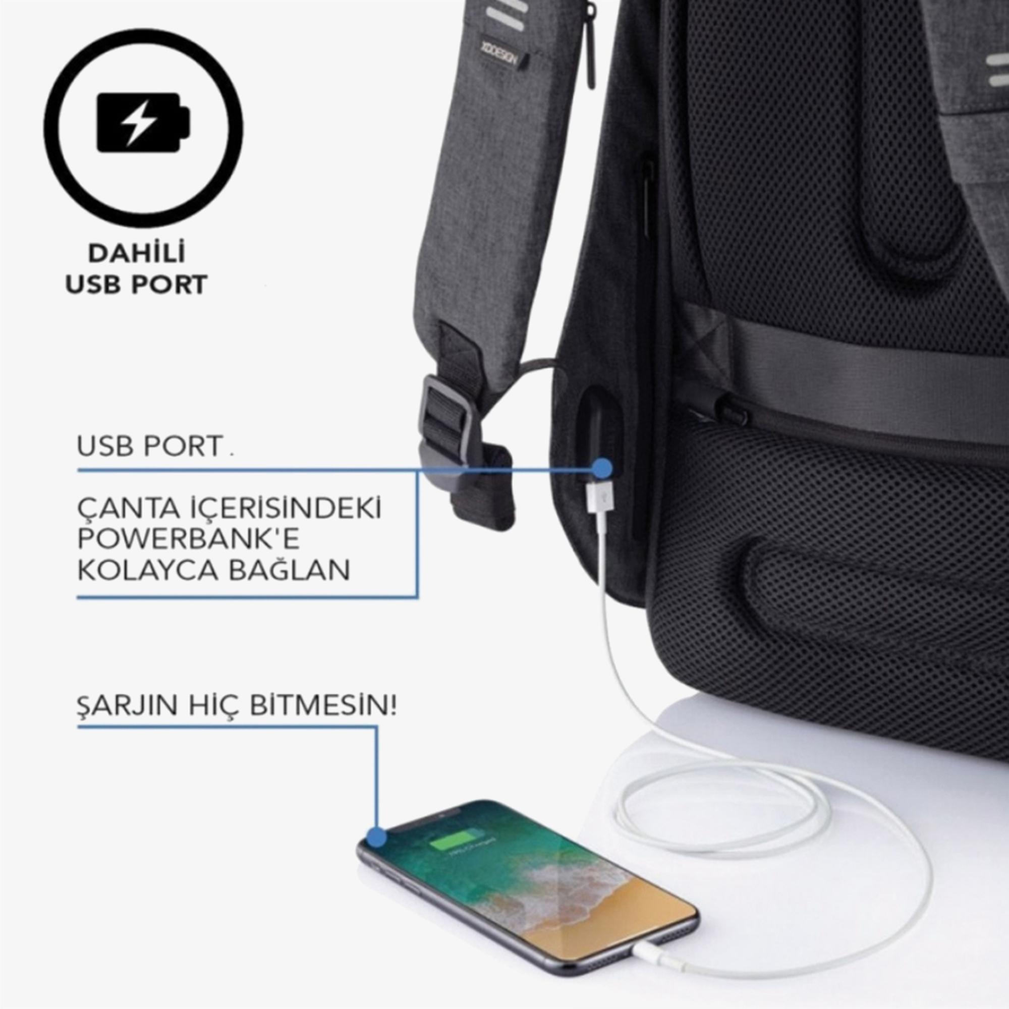 XD Design Bobby Hero Regular Unisex Siyah Sırt Çantası