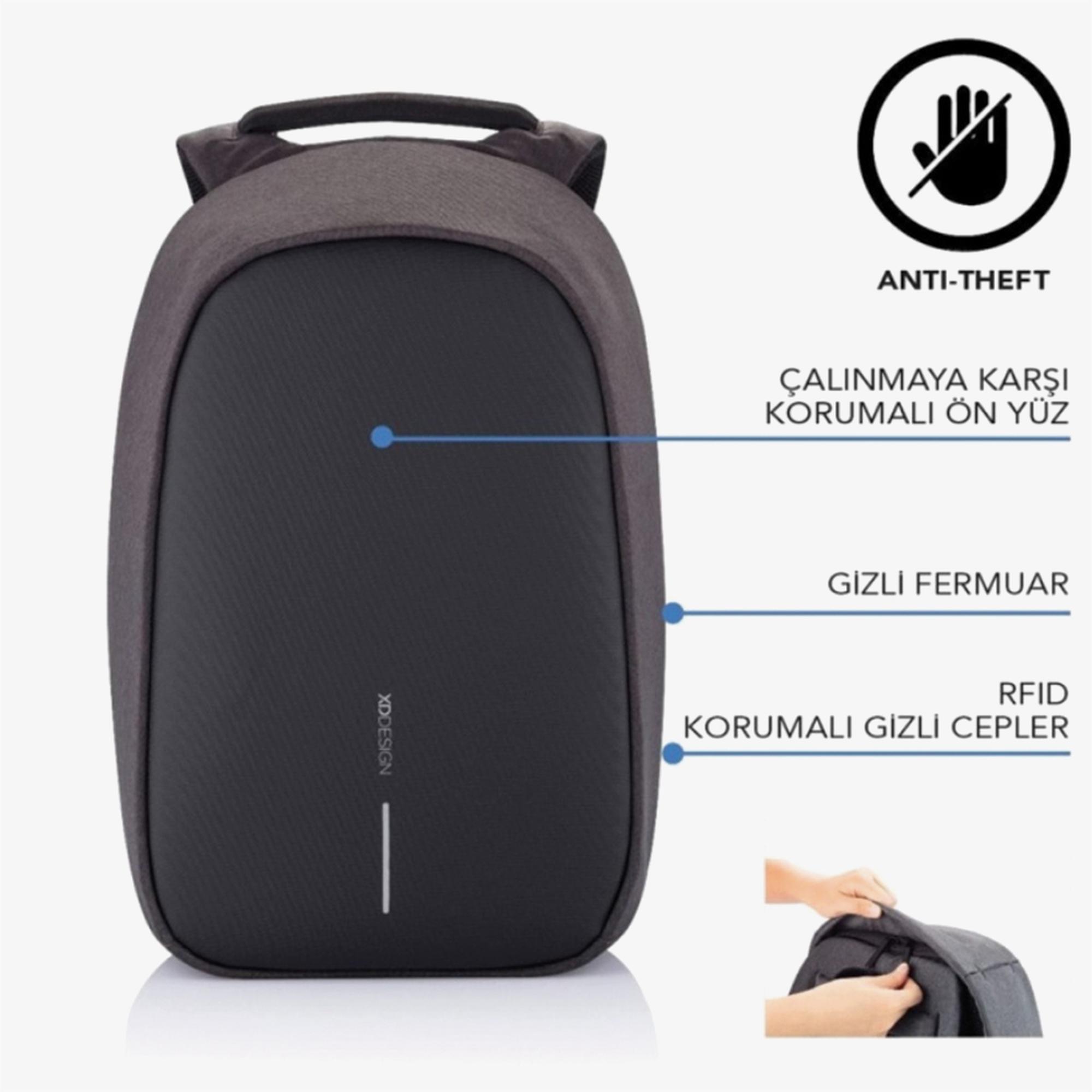 XD Design Bobby Hero Regular Unisex Siyah Sırt Çantası