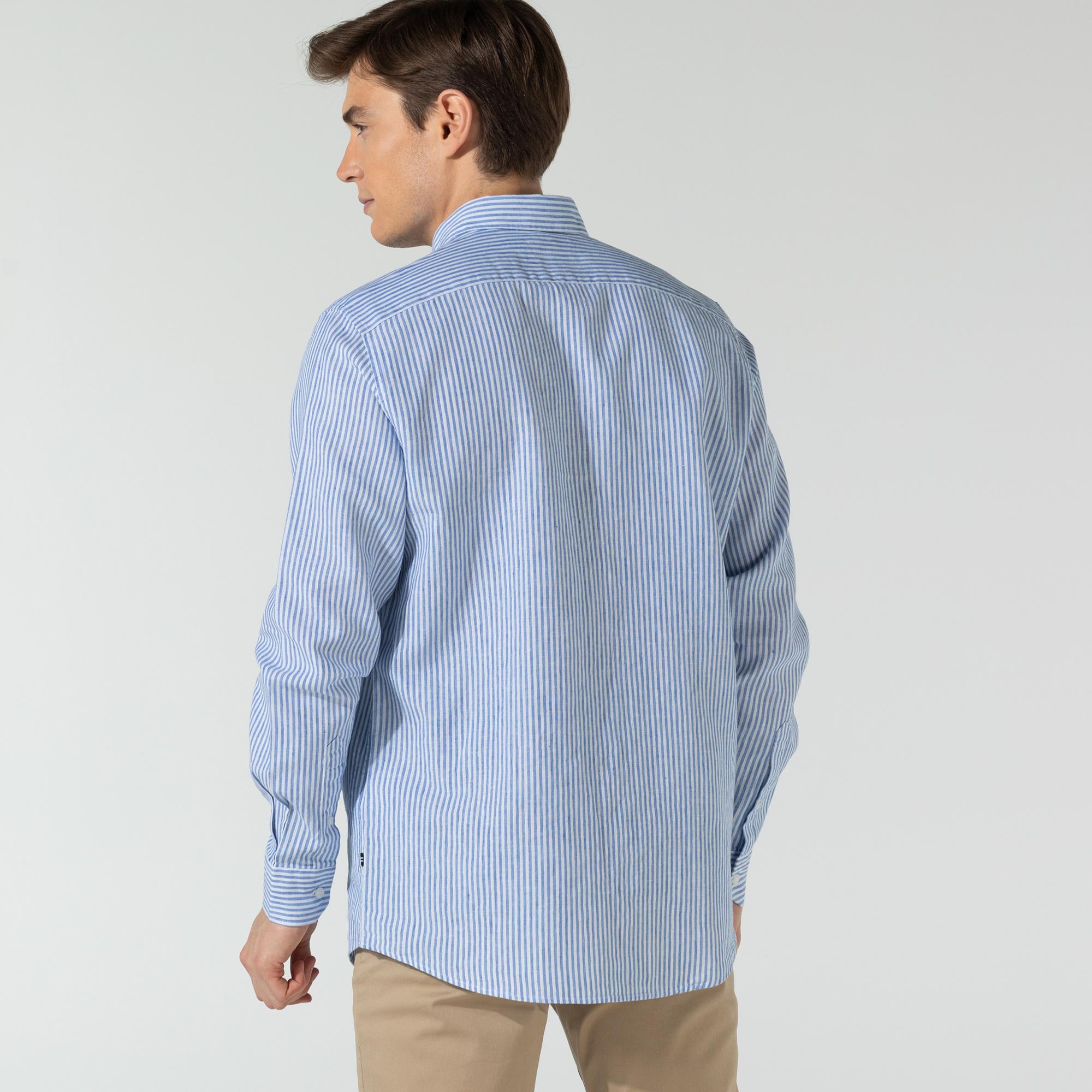 Nautica Erkek Lacivert Classic Fit Kareli Uzun Kollu Gömlek