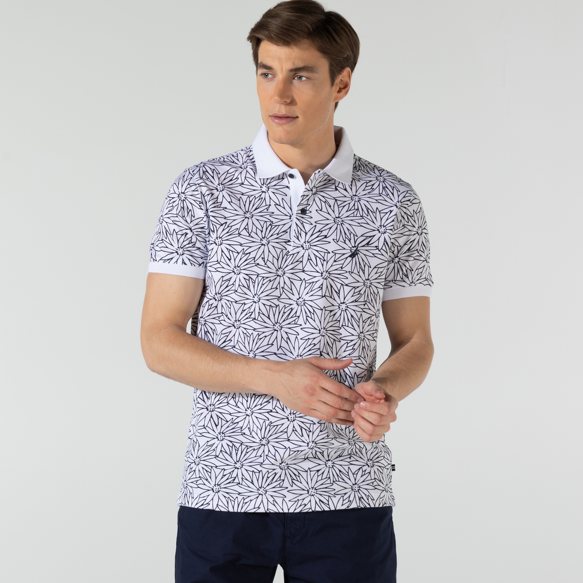 Nautica Erkek Beyaz Slim Fit Polo