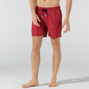  Nautica Erkek Kırmızı Baskılı Şort Mayo