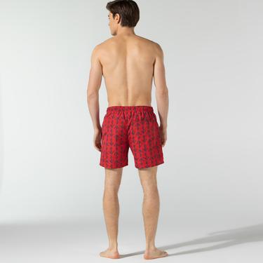  Nautica Erkek Kırmızı Baskılı Şort Mayo