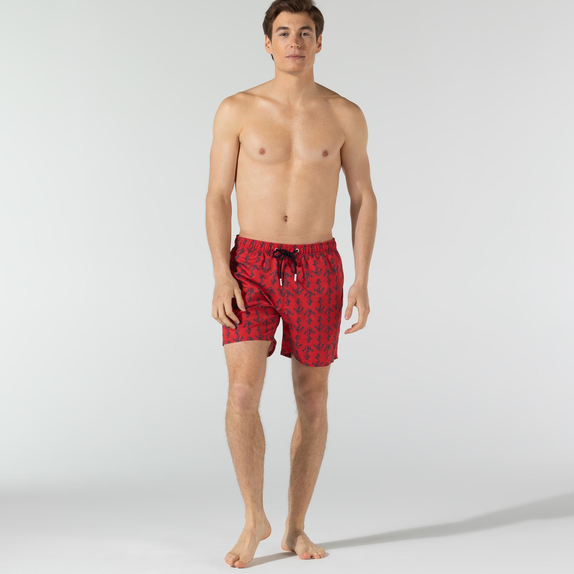 Nautica Erkek Kırmızı Baskılı Şort Mayo
