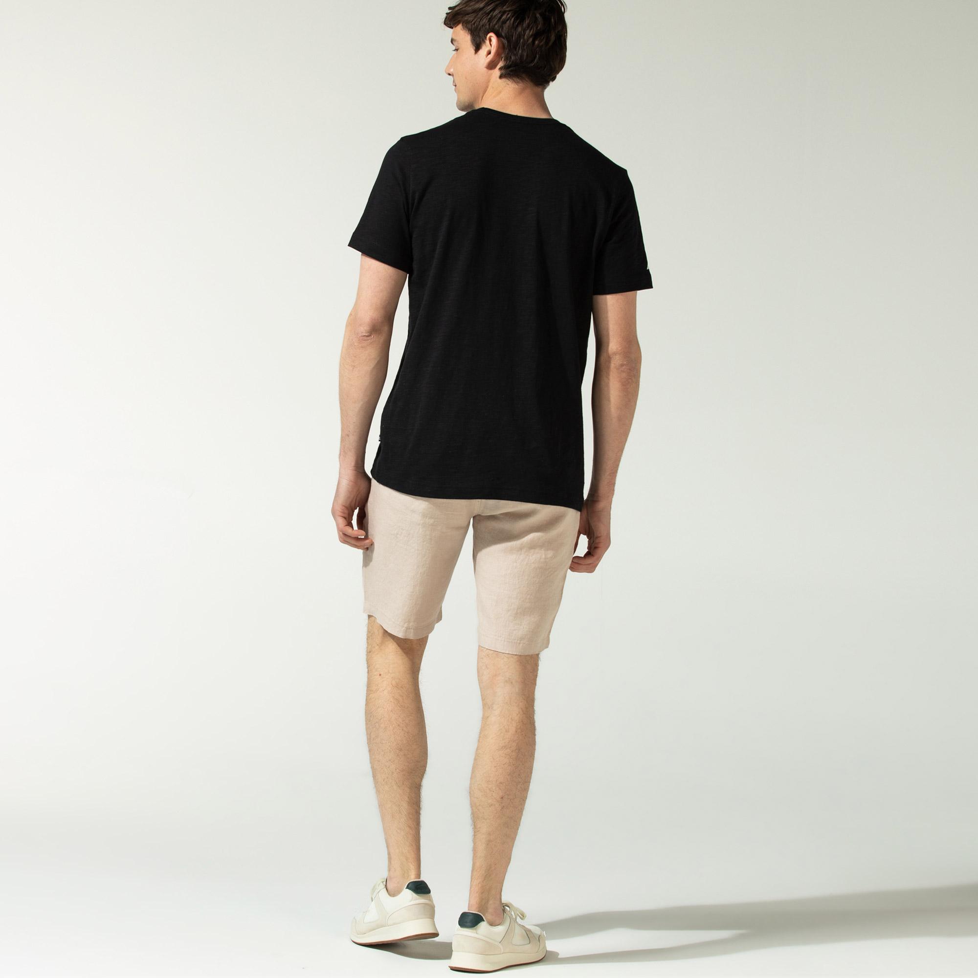 Nautica Erkek Bej Keten Bermuda Şort