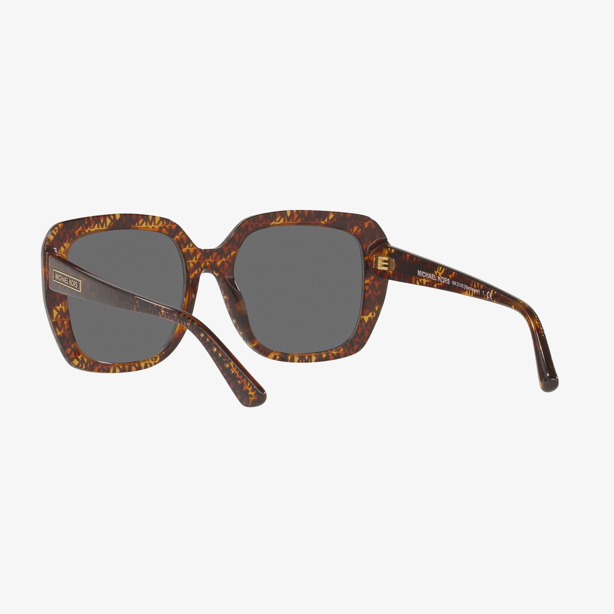 MICHAEL KORS 0MK2140 Manhasset Kadın Mk Logo Print Tortoise Güneş Gözlüğü